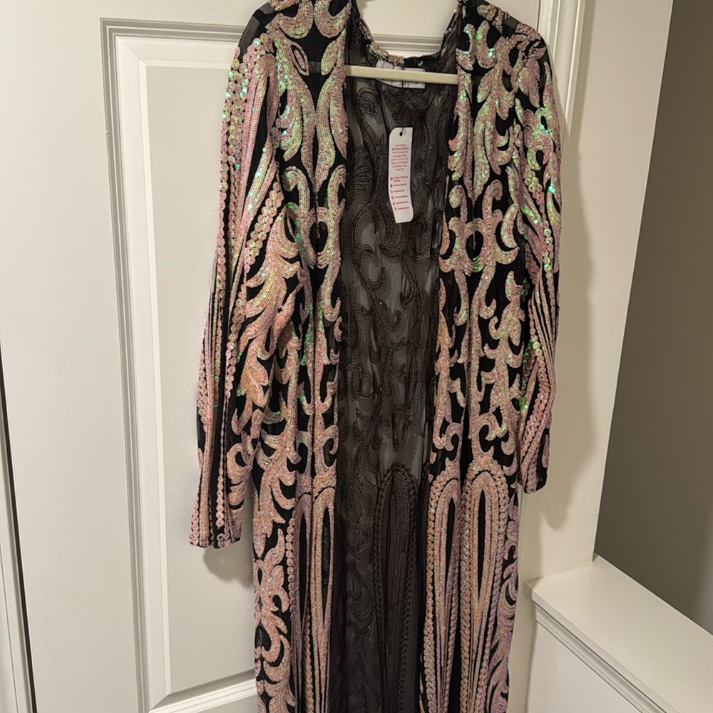 NWT Sequin Duster - Southern Fried Chicks